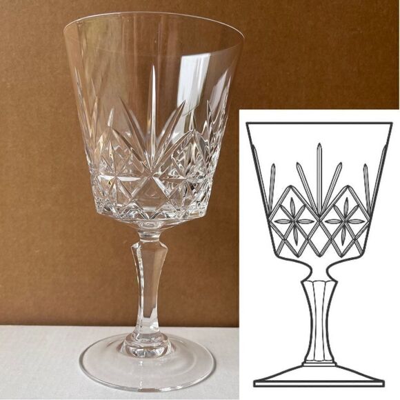 Chantilly Taille Beaugency Blown Glass Water Goblets D’Arques-Durand Set of 6 - Picture 2 of 16